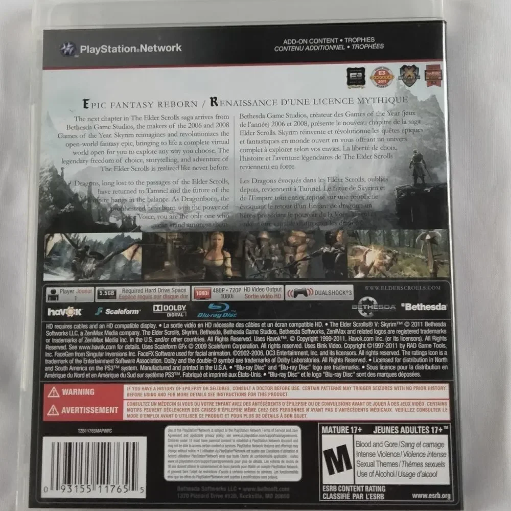 PS3 Elder Scrolls V: Skyrim
